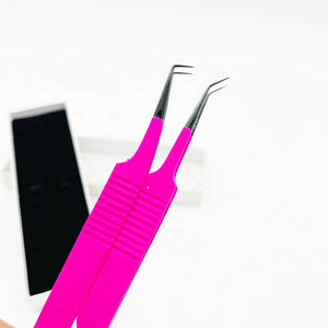 ชุดแหนบต่อขนตา DANTRIC IMPLANTS YG-756 สีชมพูสด สแตนเลสสตีล ปลายเรียบ 45/90 องศา พร้อมกล่องเก็บ - Product Image 2