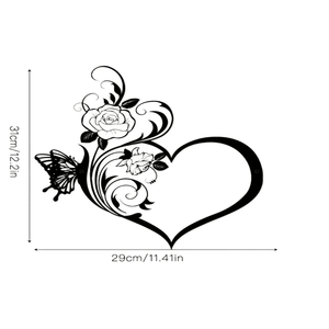 Decorazione da Parete Vintage a Forma di Cuore in Ferro con Rose e Farfalle, Design Verticale per Casa, Ufficio e Camere da Letto - Product Image 1