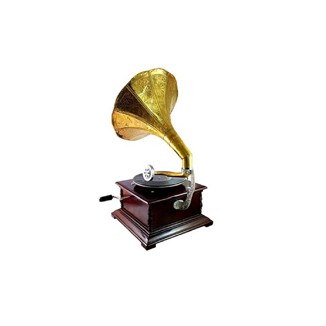 Vintage Wooden Gramophone Record Player Classic Antique Style Music Player Home Decor