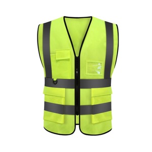 Chaleco reflectante de seguridad para hombre con logotipo personalizado, múltiples bolsillos, chaleco de alta visibilidad, chaleco de trabajo. - Product Image 2