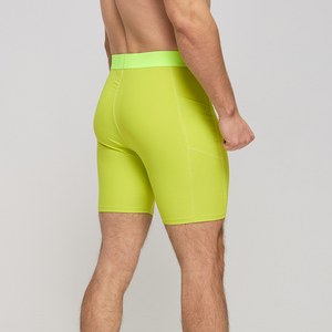 Pantalones Cortos de Compresión Deportivos para Hombre, Cintura Media, Elásticos, de Secado Rápido, con Bolsillos, de Spandex y Poliéster, Color Sólido - Product Image 4