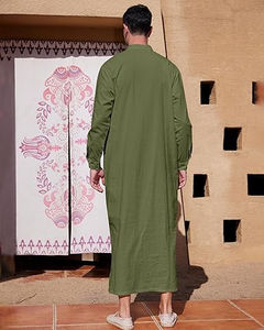 Jubbah al por mayor, ropa islámica, Daffah Thobe árabe saudí para hombres musulmanes, Jubbah árabe de Dubái, Thobes elegantes y transpirables - Product Image 3