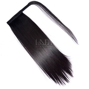 Cabello Natural Negro de Alta Calidad, Liso Natural, Cola de Caballo de Cabello Humano Real con Precio de Mayoreo - Product Image 1