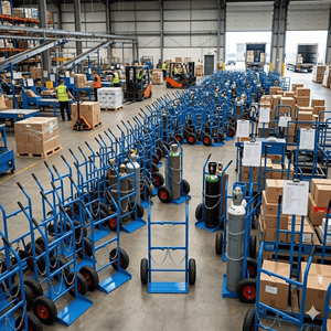 Industrial Dual Gas Cylinder Cart Heavy Duty Steel <b>Platform</b> <b>Trolley</b> OEM for Oxygen Acetylene Welding 200kg Capacity - Product Image 2