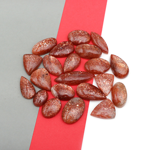 Wholesale Sparkling Cabs Sunstone Crystal Loose Gemstones Polished <b>Healing</b> Silver / Brass Jewelry Making - Product Image 2