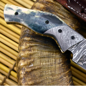 Couteau de chasse en acier Damas impérial, lame droite de 0,6 mm, avec manche en bois, OEM disponible - Product Image 5