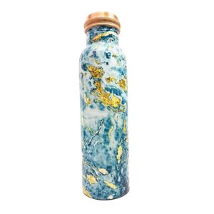 Wholesale Blue and <b>White</b> Floral Printed Copper <b>Water</b> <b>Bottle</b> Healing Yoga <b>Bottle</b> Leakproof Drinking Vessel for Gifting - Product Image 4