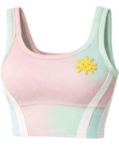 ชุดเซ็ตเสื้อครอปท็อปสีพาสเทลมิ้นท์ชมพูแบบคัลเลอร์บล็อกสำหรับผู้หญิง พร้อมกระโปรงมินิสั้น ทรงเข้ารูป คอวี แขนกุด เอวสูง ชุดสองชิ้น - Product Image 2