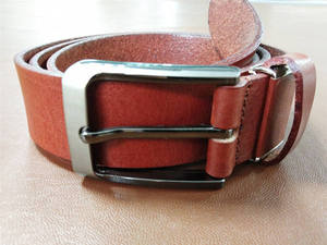 Ceinture en cuir de vachette couleur unie avec boucle ardillon rectangulaire argentée, ceinture habillée formelle pour homme, durable, moulée en une seule pièce - Product Image 3
