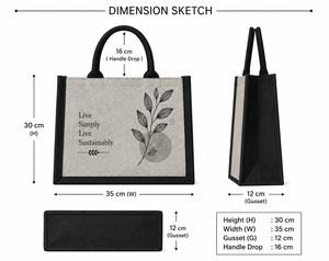 AMANI <b>Medium</b> <b>Size</b> Jute Tote <b>Bag</b> with Hand Length Handle Eco-Friendly Burlap Grocery Shopping <b>Bag</b> - Product Image 2