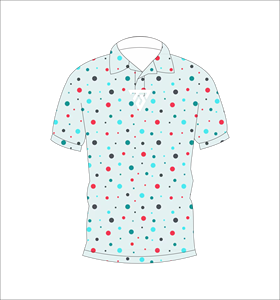 Polo personnalisé pour homme gris clair à pois multicolores – T-shirt de golf à manches courtes avec imprimé à petits pois sur toute la surface, respirant et décontracté - Product Image 4