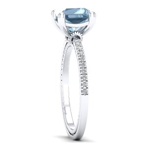 Bague en or massif 14 carats REYES, nouveau design, diamant certifié IGI, prix de gros, pierre précieuse aigue-marine 2 carats, cadeau de mariage, bijoux fins - Product Image 3