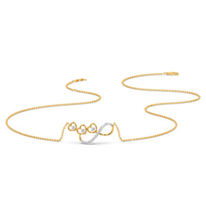 Collier Cœur Infini Trio Diamant avec Trois Accents Cœur Ouvert et Design Boucle Scintillante Fluide - Product Image 2