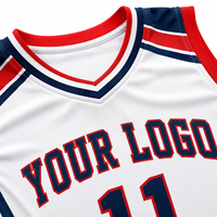 Jersey Tim Basket Kustom 100% Poliester Sublimasi Seragam Bernapas Cepat Kering Kaos Olahraga Unisex