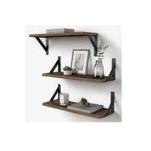 Modern Rustic Live Edge Wood Branch Floating Wall <b>Shelf</b> <b>Adjustable</b> Flexible Design for Flower Pot Living Room Rack - Product Image 4