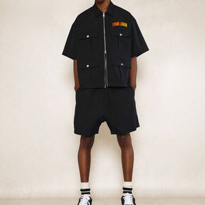 Conjunto de Pantalones Cortos y Chaqueta Cortavientos de Nylon para Hombre, Ropa Deportiva Reflectante, Transpirable, Fabricada por OEM - Product Image 1