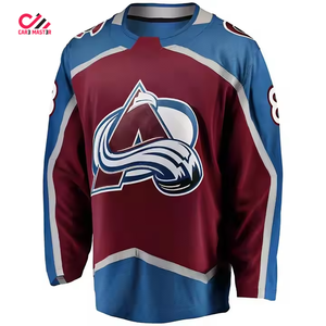 Maillot de hockey sur glace personnalisé 100 % polyester, séchage rapide, respirant, col en V, double sangle, coupe classique, best-seller - Product Image 1