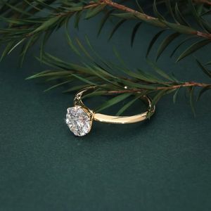 Anillo de Compromiso Clásico con Diamante Cultivado en Laboratorio, 4/6 Puntas, Chapado en Oro, Certificado IGI, Joyería Fina para Mujer - Product Image 6
