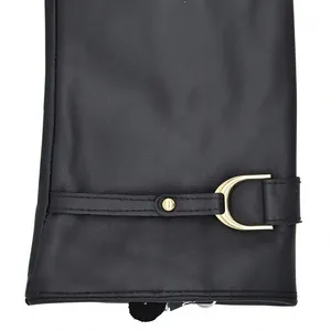 Gants d'hiver en cuir noir pour la conduite et le cyclisme, unisexes, avec sangle de poignet réglable, embossés, thermiques/isolés pour une utilisation en extérieur - Product Image 6