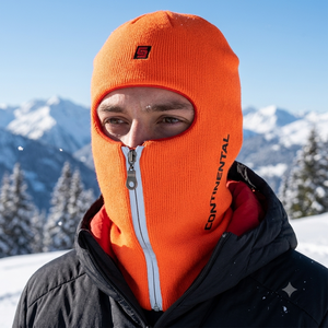 หน้ากากไหมพรมสีส้มแบบคลุมเต็มหน้า มีซิปหนึ่งรู สำหรับกิจกรรมกลางแจ้งในฤดูหนาว เหมาะสำหรับผู้ใหญ่ทุกเพศ - Product Image 4