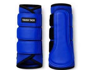 Botas de Protección para Caballos TOUGH TACK, Botas de Malla Azul para Cepillado/Botas para Tendones de Caballo/Botas de Protección para Patas de Caballo - Product Image 1