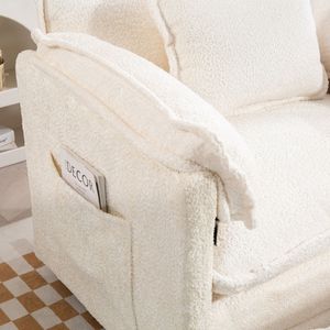 Divano Oversize 55.32*39.76 per Interni, Pouf Portatile in Bouclé, Letto Singolo con Seduta Più Larga, Cuscino Doppio Profondo, Avvolgente e Resistente per Soggiorno - Product Image 4