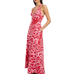 Vestido Casual para Mujer, Estampado Floral, Malla, Largo, Cintura Natural, Transpirable, Verano, Boho, Playa, Fiesta, OEM, ODM, Personalizado - Product Image 5