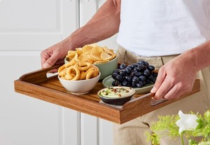 Serving Food <b>Tray</b> Wooden Serving <b>Tray</b> Minimalist Design for Dining Tableware Kitchen Storage <b>Tray</b> <b>Snack</b> <b>Tray</b> for Party - Product Image 3