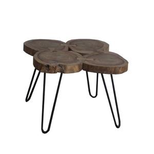 Eco Friendly Modern Industrial Extendable Coffee <b>Table</b> Handmade Solid Wood Top <b>Iron</b> Legs Living Room Furniture Mid century - Product Image 1