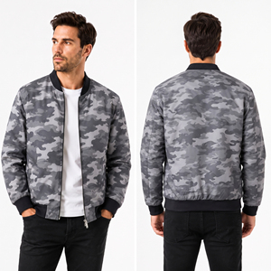 Wholesale Men's Zipper Bomber <b>Jacket</b> <b>Camo</b> Printed Zipper MA-1 <b>Jackets</b> Cotton Polyester Soft Shell Baseball Zip-up Men's - Product Image 3
