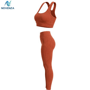 Ensemble de yoga respirant pour femme, écologique, séchage rapide, taille haute, 2 pièces, tissu léger pour l'entraînement et la gym - Product Image 3