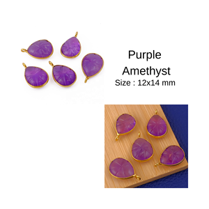 ชุดฝาทองเหลืองรูปหัวใจสำหรับแกะสลักพลอยเทอร์ควอยส์ทำด้วยมือเป็นรูปหัวใจและจี้รูปหัวใจ - Product Image 4