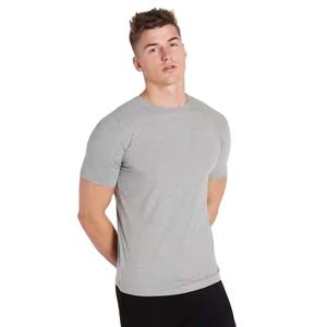 T-shirt vierge respirant à manches courtes côtelé pour hommes, col ras du cou coupe normale Vente en gros personnalisé 130GSM 50% coton 50% polyester - Product Image 1