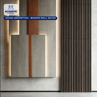 Panneau acoustique vertical en placage de bois de qualité supérieure, résistant aux rayures, absorbant le son, pour projets d'aménagement intérieur commercial