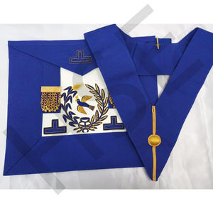 Conjunto de Mandil y Collar Masónico de Piel de Cordero para Gran Oficial – Estilo UGLE - Product Image 6