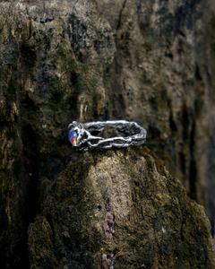 Anillo de Ópalo Australiano Uku, Anillo Grueso de Plata de Ley, Joyería de Ópalo Natural, Inspirado en la Naturaleza, Regalo para el Día de la Madre, San Valentín - Product Image 4