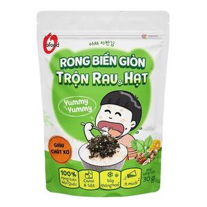 ผักรวมอบกรอบผสมถั่ว 30 กรัม – สาหร่ายเกาหลีปรุงรสสำหรับโรยข้าว |   โอฟู้ด - Product Image 1