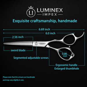 NYBL-55 5.5inch Straight <b>Left</b>-<b>handed</b> <b>Scissors</b> JAPAN 440C Sharp 58-59HRC Hardness Stainless Steel Handle Barber Shears Hair 28 - Product Image 4