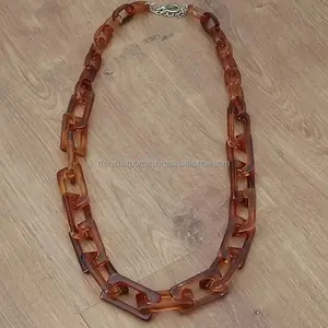 Hot Selling custom made colares de grânulo resina feitos de grandes grânulos grânulos ideais para a moda jóias da Índia por RF Crafts