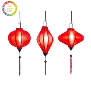 Lanterne en soie fabriquée au Vietnam, forme ronde, lanterne rouge, lanterne artisanale de Hoi An, fabricant en gros, export - Product Image 1