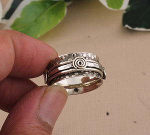 Bague minimaliste en argent sterling 925 avec pierres précieuses, bagues S925 pour femmes et hommes, bijoux polis de haute qualité, fournisseur en gros pour les fêtes - Product Image 6