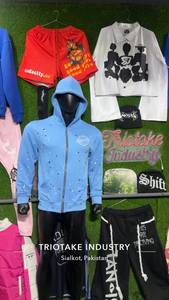 OEM 2026 Men's Blue Hooded Zip-Up Heavyweight Fleece <b>Sweatshirt</b> with <b>Leopard</b> Pattern Knitted Cotton Long Sleeve Winter Style - Product Image 2