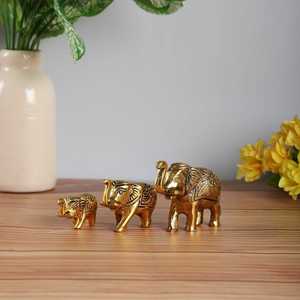 Figuras de elefantes de 8.89 x 3.05 x 6.86 cm, juego de 3 esculturas de animales Feng Shui hechas a mano, decoración de mesa, adorno para sala de estar - Product Image 5