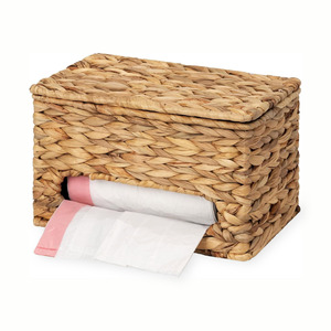 Porte-sacs poubelles écologique en jacinthe d'eau, support mural pour sacs poubelles en nylon - Product Image 4