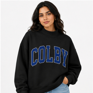 Sweat-shirt Colby surdimensionné à col rond, manches régulières, unisexe, en polaire, décontracté, automne, vert, bleu, imprimé lettres - Product Image 2