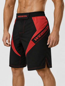 Pantalones Cortos de Artes Marciales Mixtas para Hombre Webson, Azul Marino, Blanco, Estampado Digital, Absorben la Humedad, Transpirables, Ajuste Atlético, Ligeros, 100% - Product Image 2