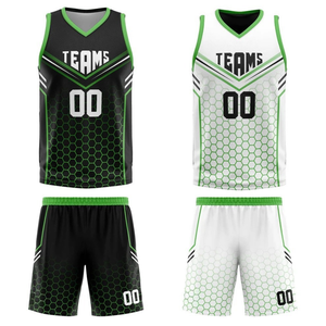 Uniforme de basket-ball personnalisé OEM en sublimation noir et or, tissu polyester uni, maille réversible, maillot de basket-ball pour jeunes - Product Image 4