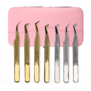 Juego de Pinzas para Pestañas de Acero Inoxidable de Precisión, Puntas Chapadas en Oro Rosa, 5 Piezas, Puntas Duraderas y Suaves, Herramientas Profesionales de Maquillaje - Product Image 5