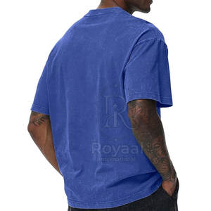 T-shirt pour homme imprimé sur mesure, fabriqué en usine, tendance, effet délavé, 100 % coton, léger, coupe ample - Product Image 4