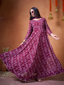 Trendy Fashion Georgette <b>Kurtis</b> for Office and Regular Wear at Wholesale Price Casual Dresses Kurti Set - Product Image 2